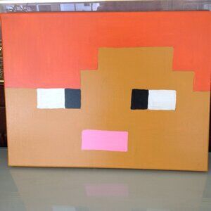 Cute Minecraft Picture in Oil on Canvas